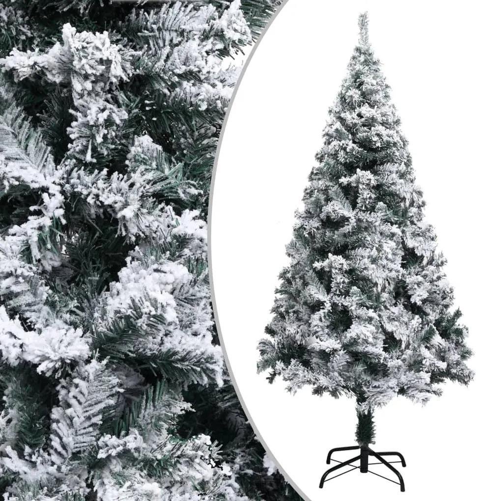 320963 vidaXL Árvore de Natal artificial c/ flocos de neve 150 cm PVC verde