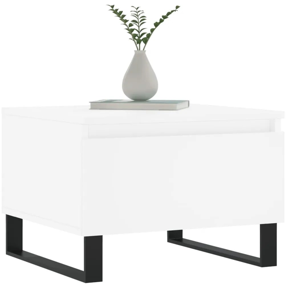 Mesas de centro 2 pcs 50x46x35 cm derivados de madeira branco