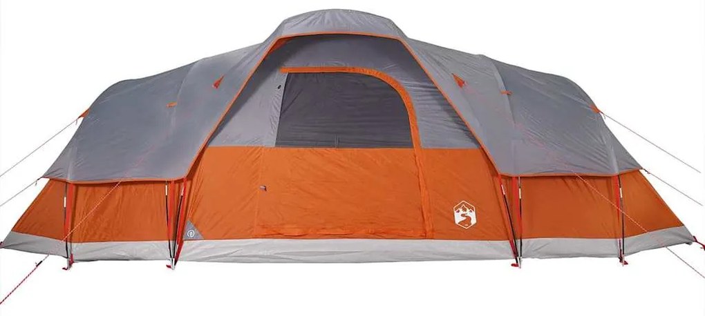 Tenda familiar cúpula para 11 pessoas impermeável cinza/laranja