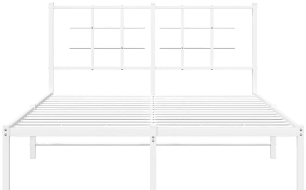 Estrutura de cama com cabeceira 140x200 cm metal branco