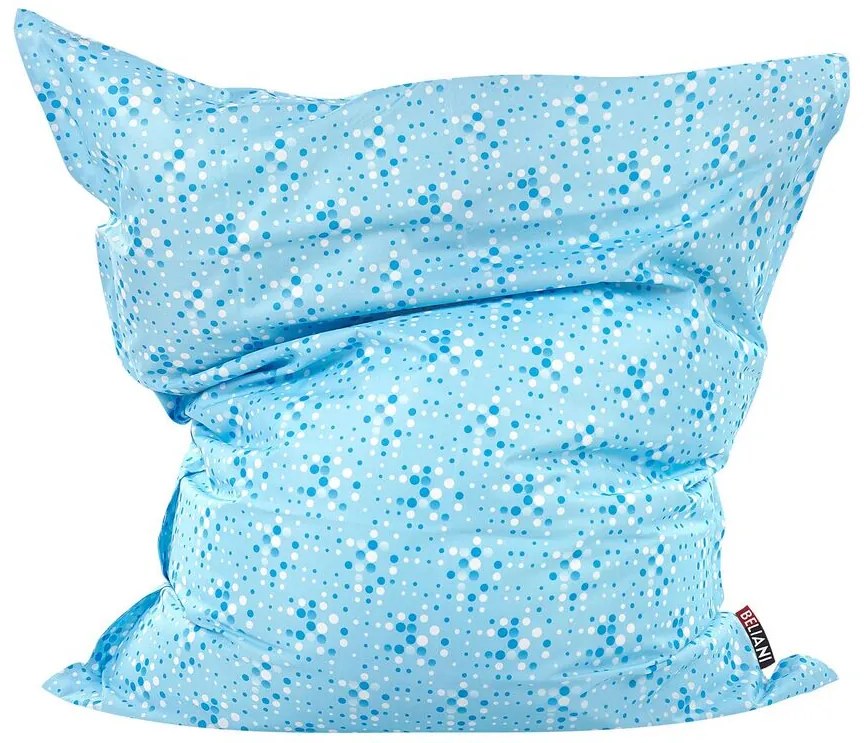 Pufe almofada com padrão de bolas azuis e brancas 140 x 180 cm FUZZY Beliani