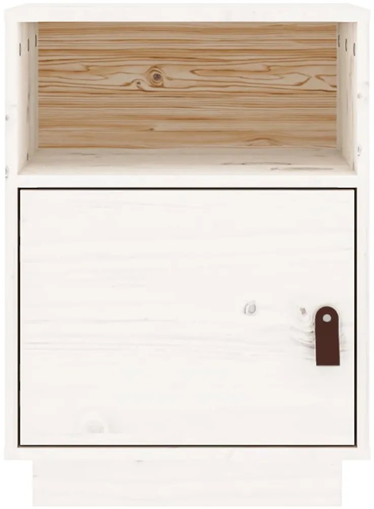Mesas de cabeceira 2 pcs 40x34x55 cm pinho maciço branco