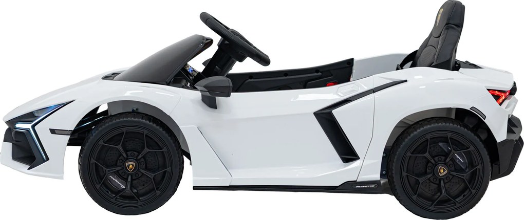 Carro elétrico para Crianças Lamborghini Revuelto 12V 4x4 Rodas Espuma EVA, Assento couro ecológico Branco