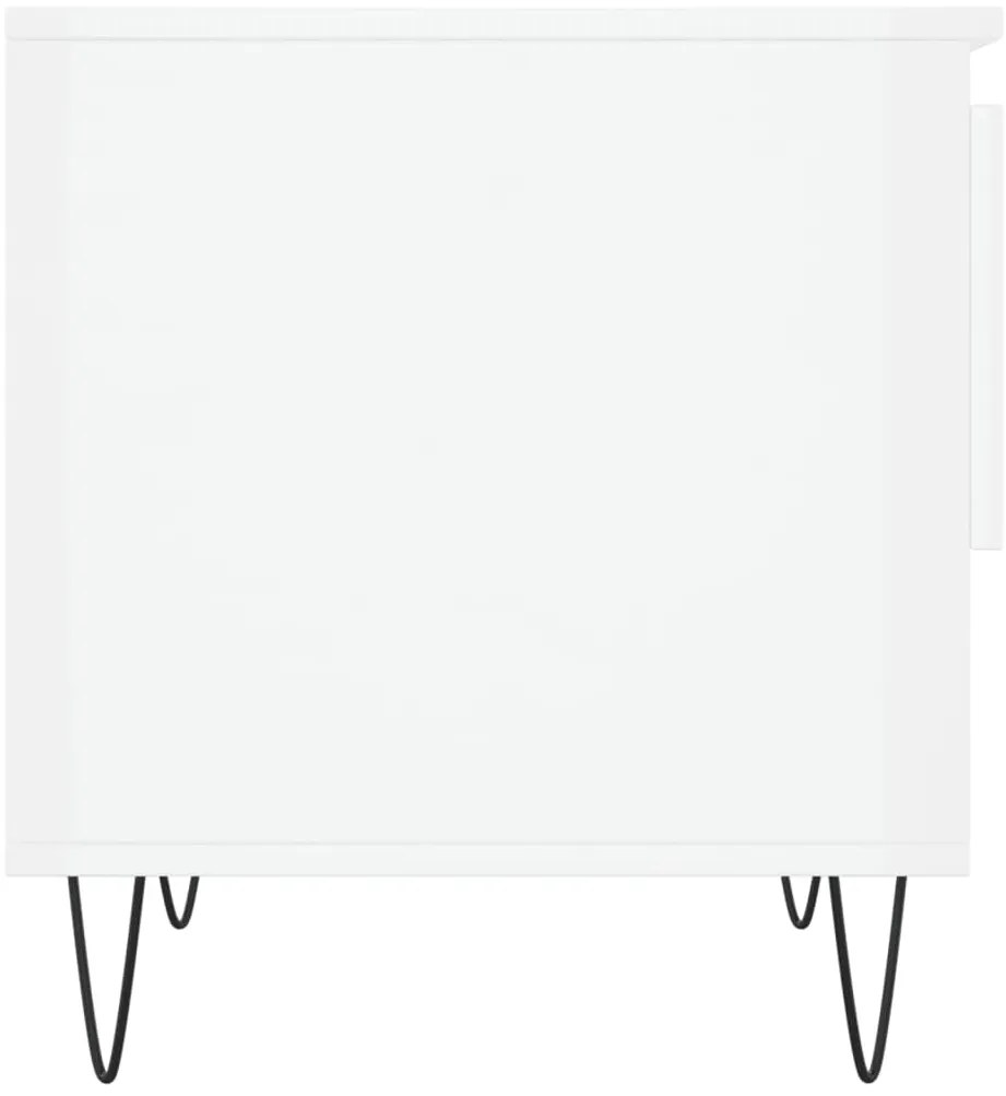 Mesas de centro 2pcs 50x46x50cm deriv. madeira branco brilhante