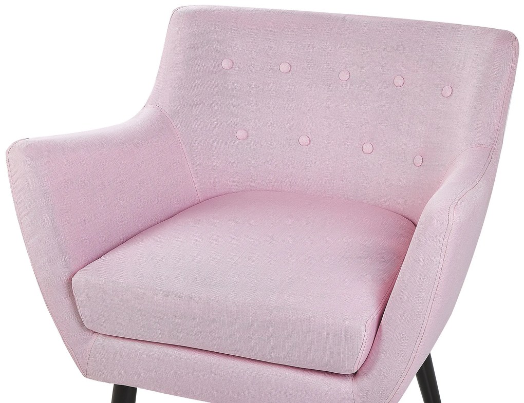 Poltrona tecido rosa e preto DRAMMEN Beliani