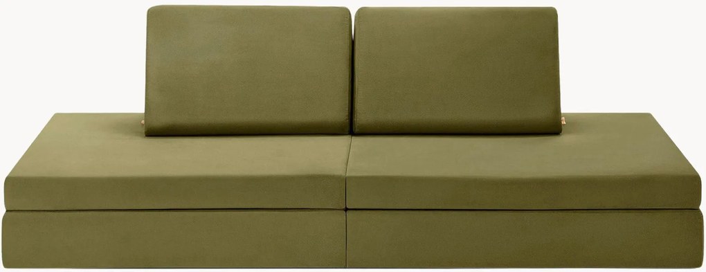 Sofá de brincar modular para crianças em veludo artesanal Mila