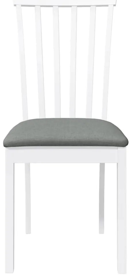 Cadeiras de jantar com almofadões 2 pcs madeira maciça branco