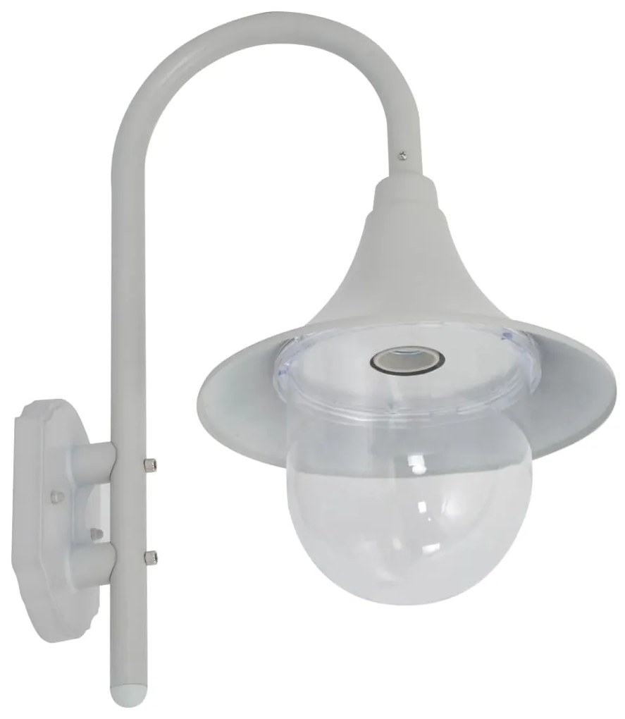Candeeiro de parede para jardim E27 42 cm alumínio branco