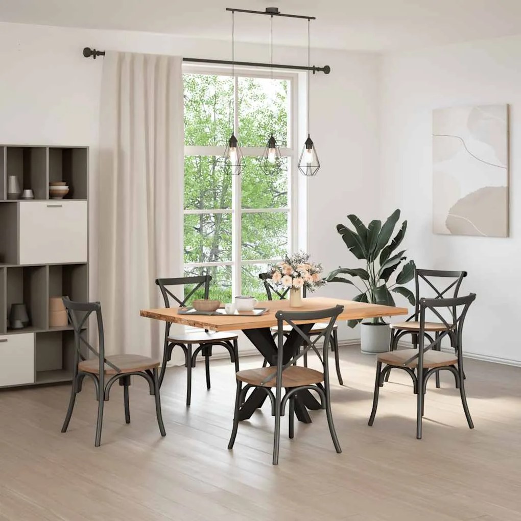 Pé de mesa de jantar em formato de aranha, preto, 85x85x(72-73) cm, aç