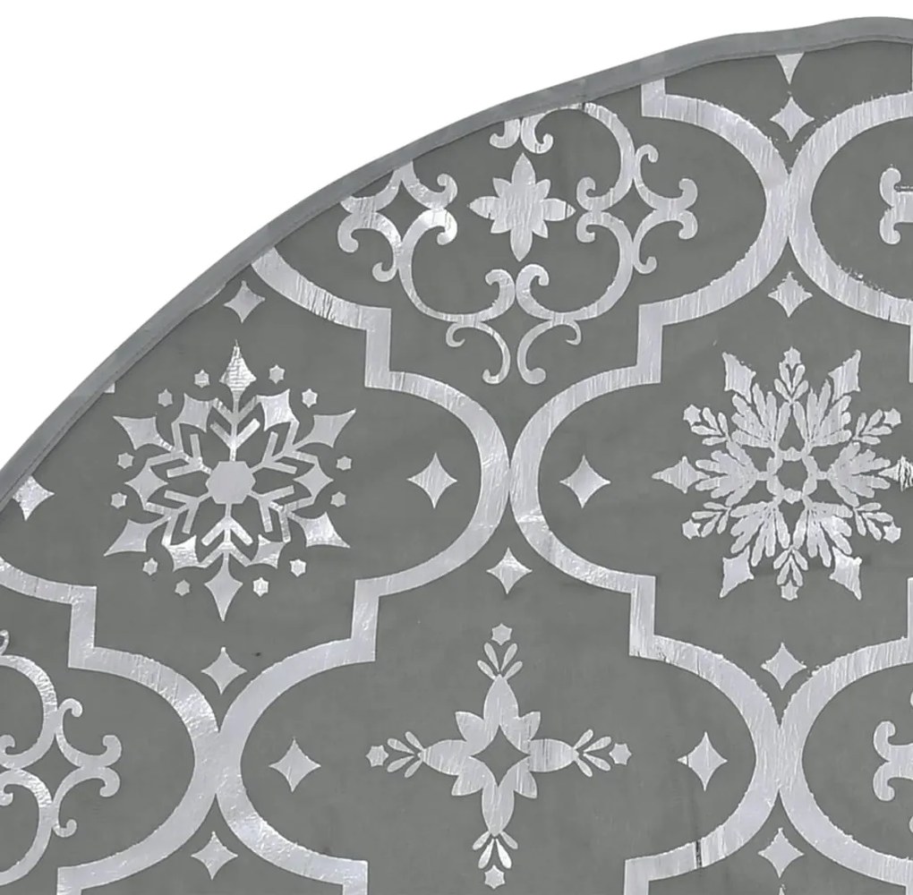 Saia de árvore de Natal luxuosa 122 cm com meia tecido cinzento