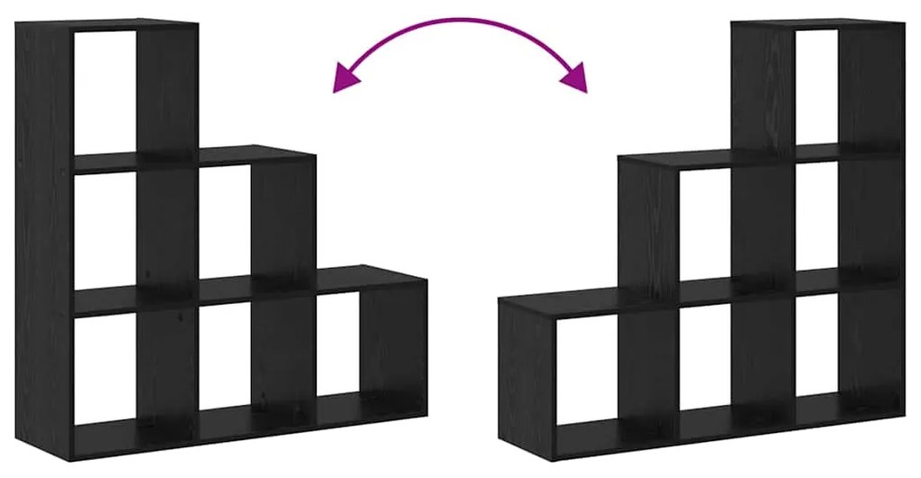 Gabinete de Livros Carvalho preto 99 x 29 x 99 cm