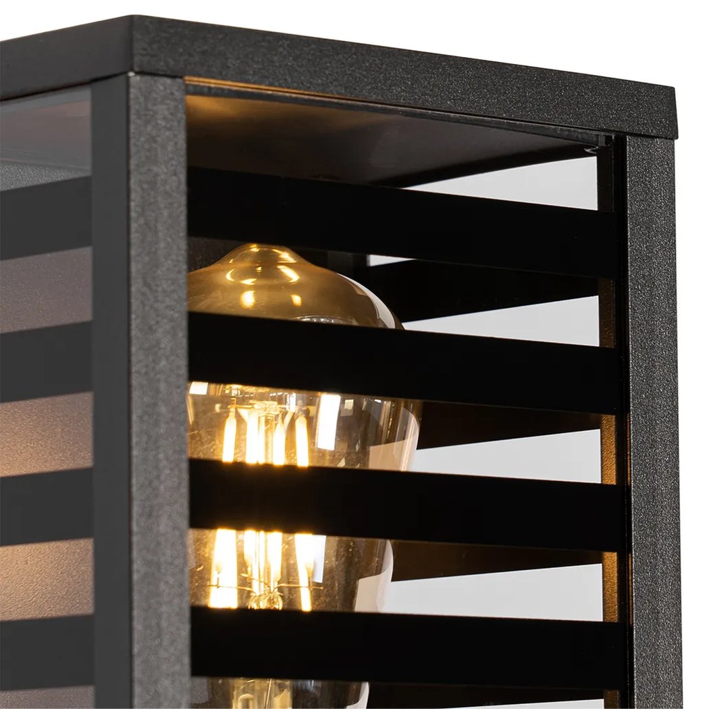 Candeeiro de parede exterior moderno preto 26 cm IP44 - Reims