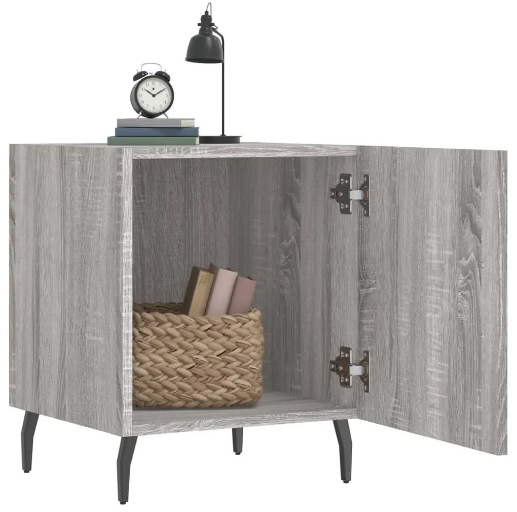 Mesa cabeceira 2pcs 40x40x50 cm madeira processada cinza sonoma