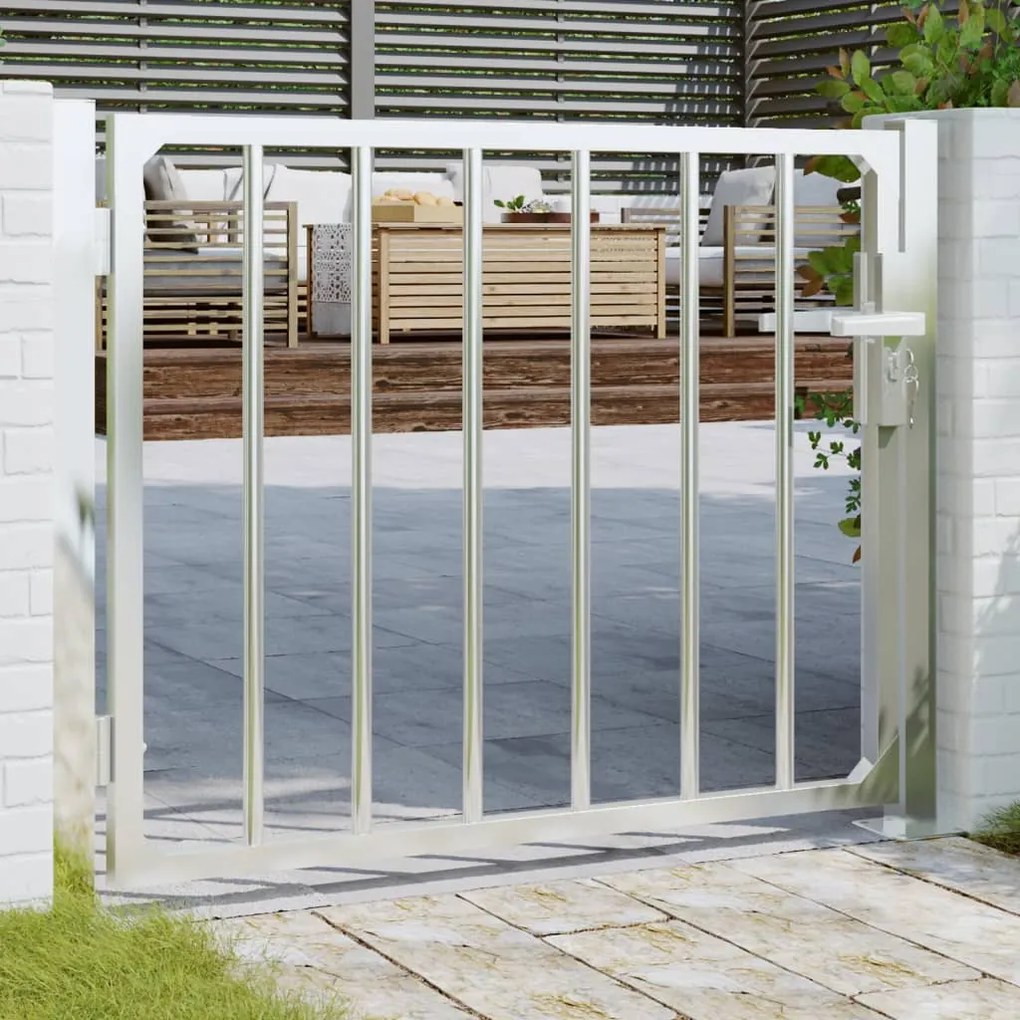 vidaXL Portão de jardim 85x70 cm aço inoxidável