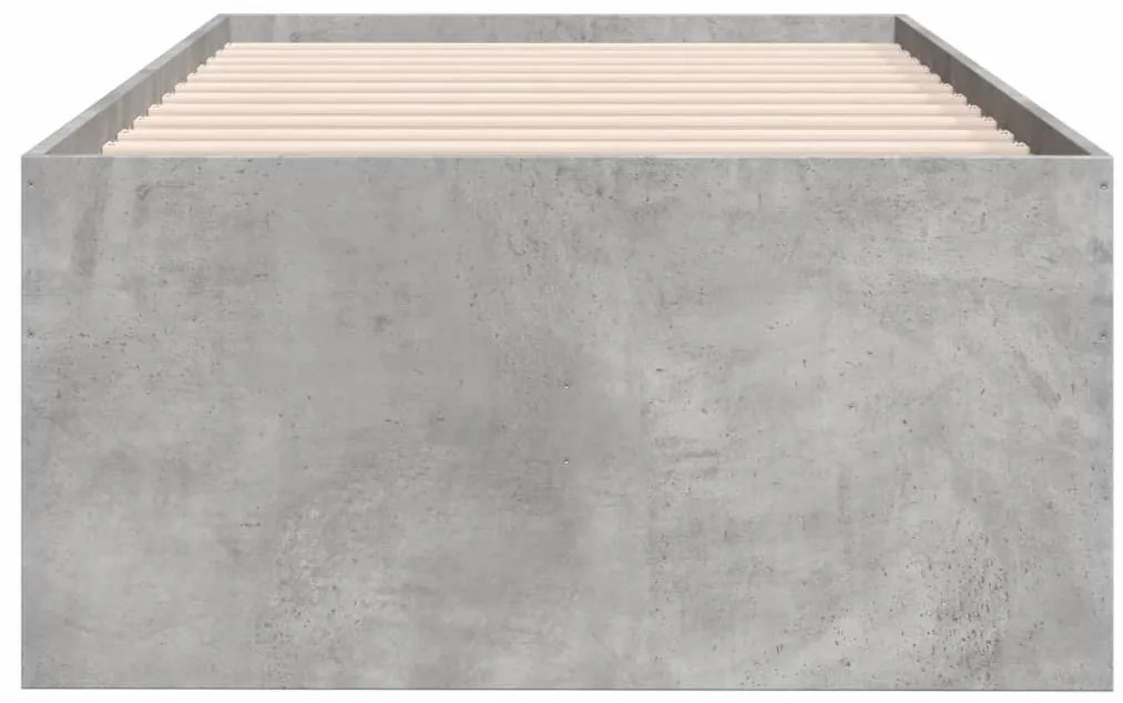 Sofá-cama com gavetas sem colchão 75x190 cm cinzento cimento