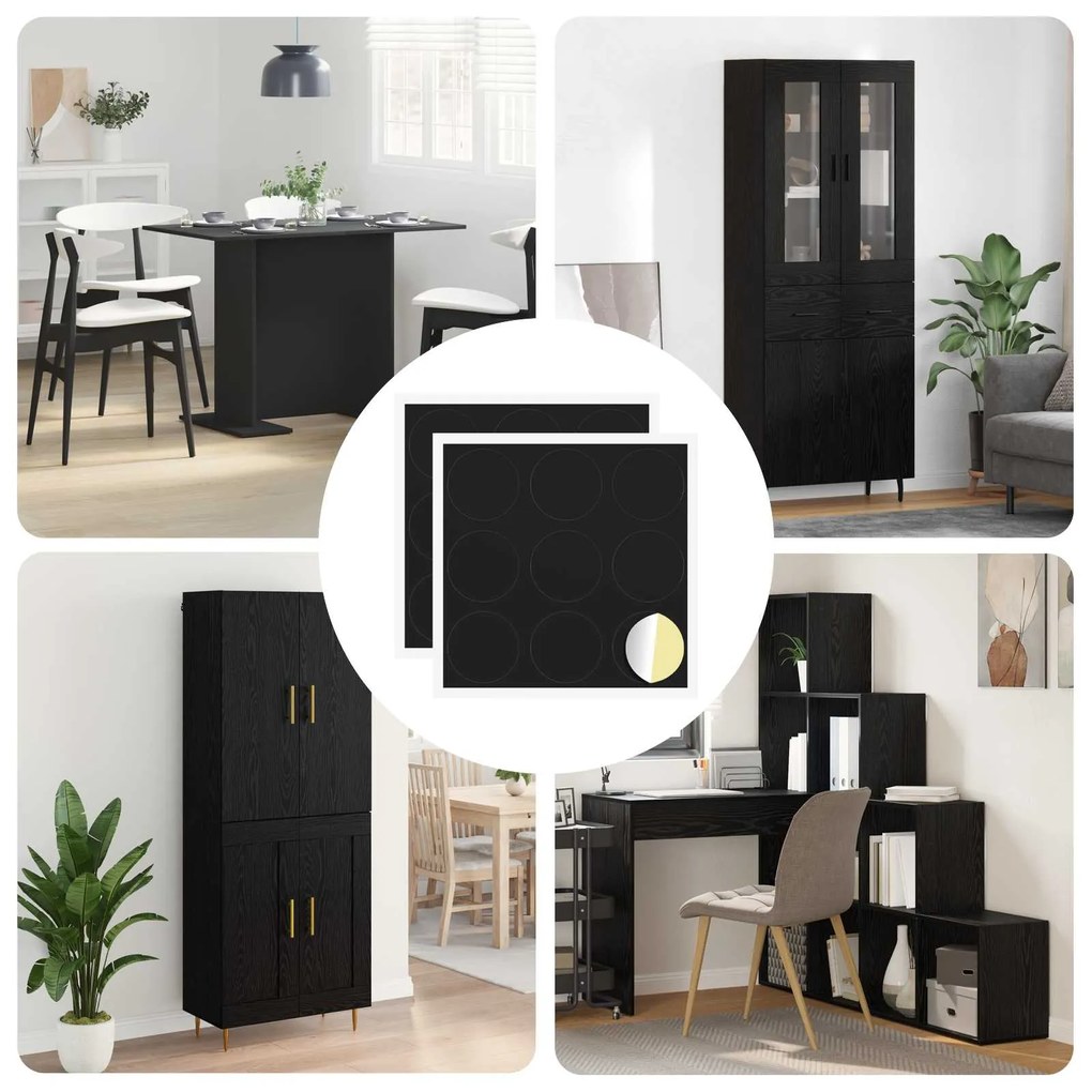 vidaXL Capa de Parafuso Autoadesiva 2 pcs Preto Ø 20 x 0,5 mm