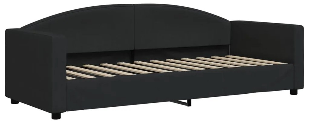 Sofá-cama com gavetão 80x200 cm tecido preto