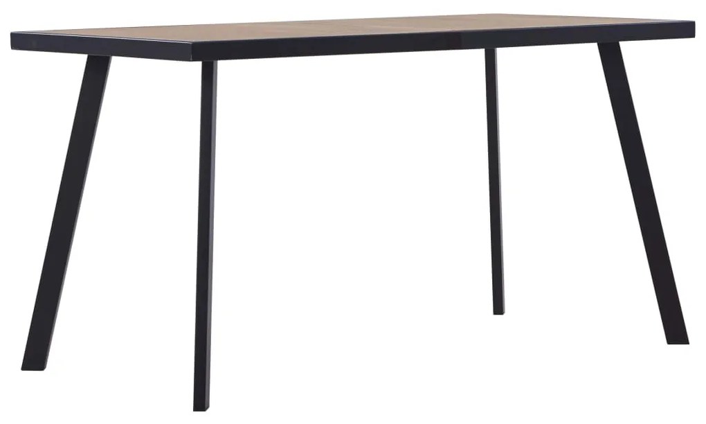vidaXL Mesa de jantar 140x70x75 cm MDF cor madeira clara e preto