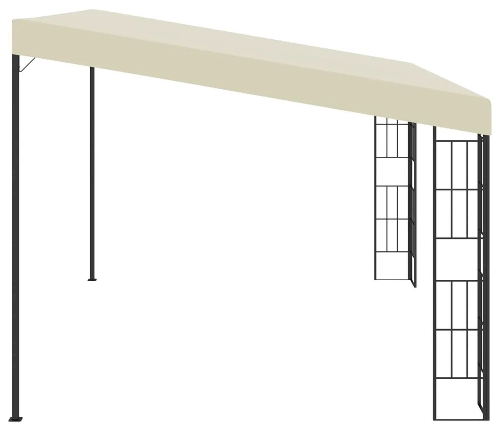 Gazebo de montagem na parede 3x4 m tecido creme