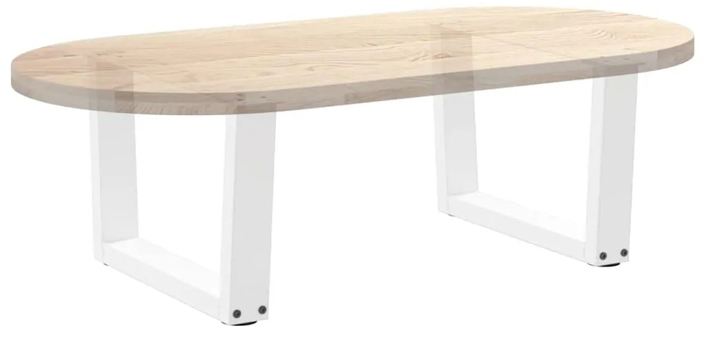 Pés para mesa de centro em V 2 peças Branco 50x(30-31,3) cm Aço