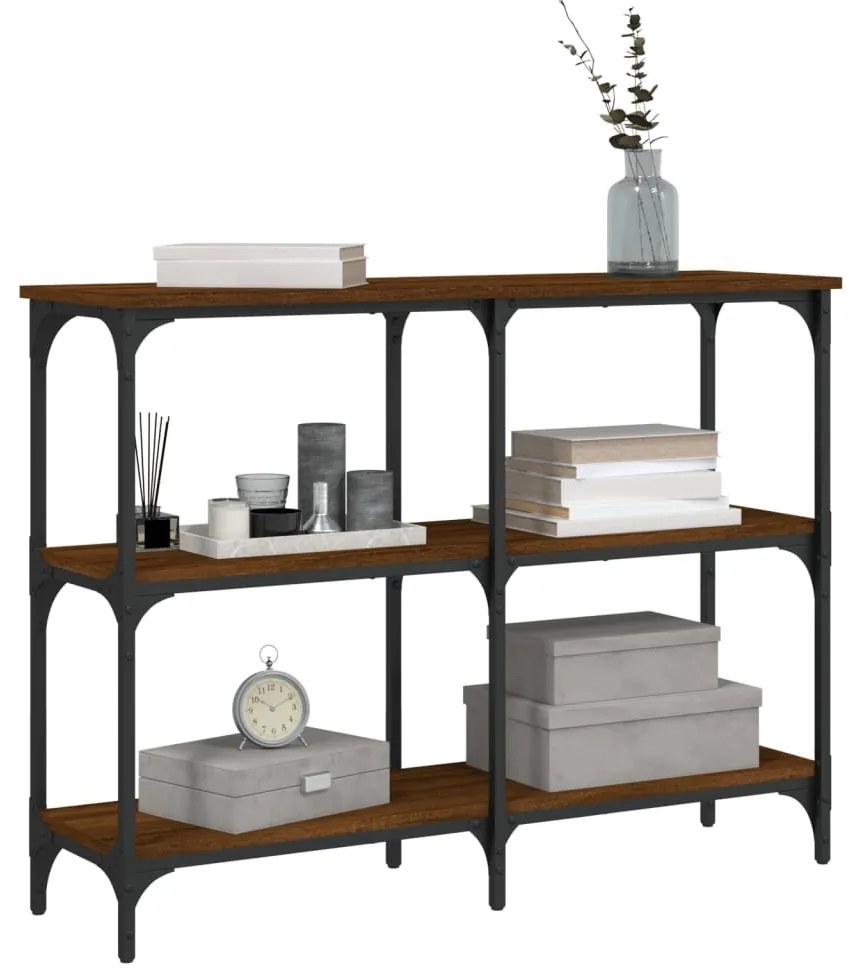 Mesa consola 100x29x75 cm derivados madeira carvalho castanho