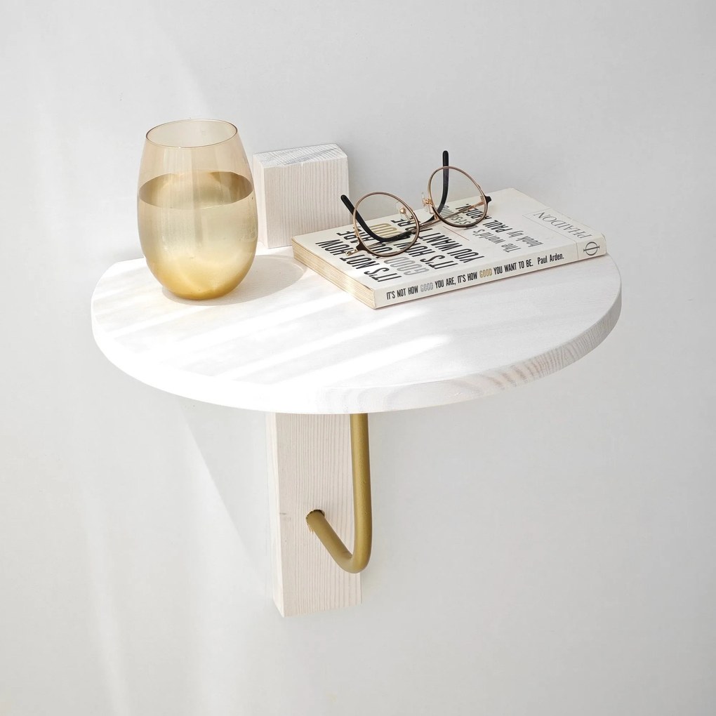 Prateleira de Parede Reve – Ouro e Branco – 35x35 cm