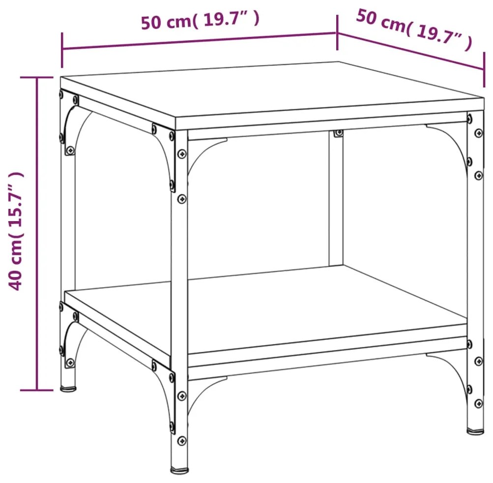 Mesa de centro 50x50x40 cm derivados madeira sonoma cinza