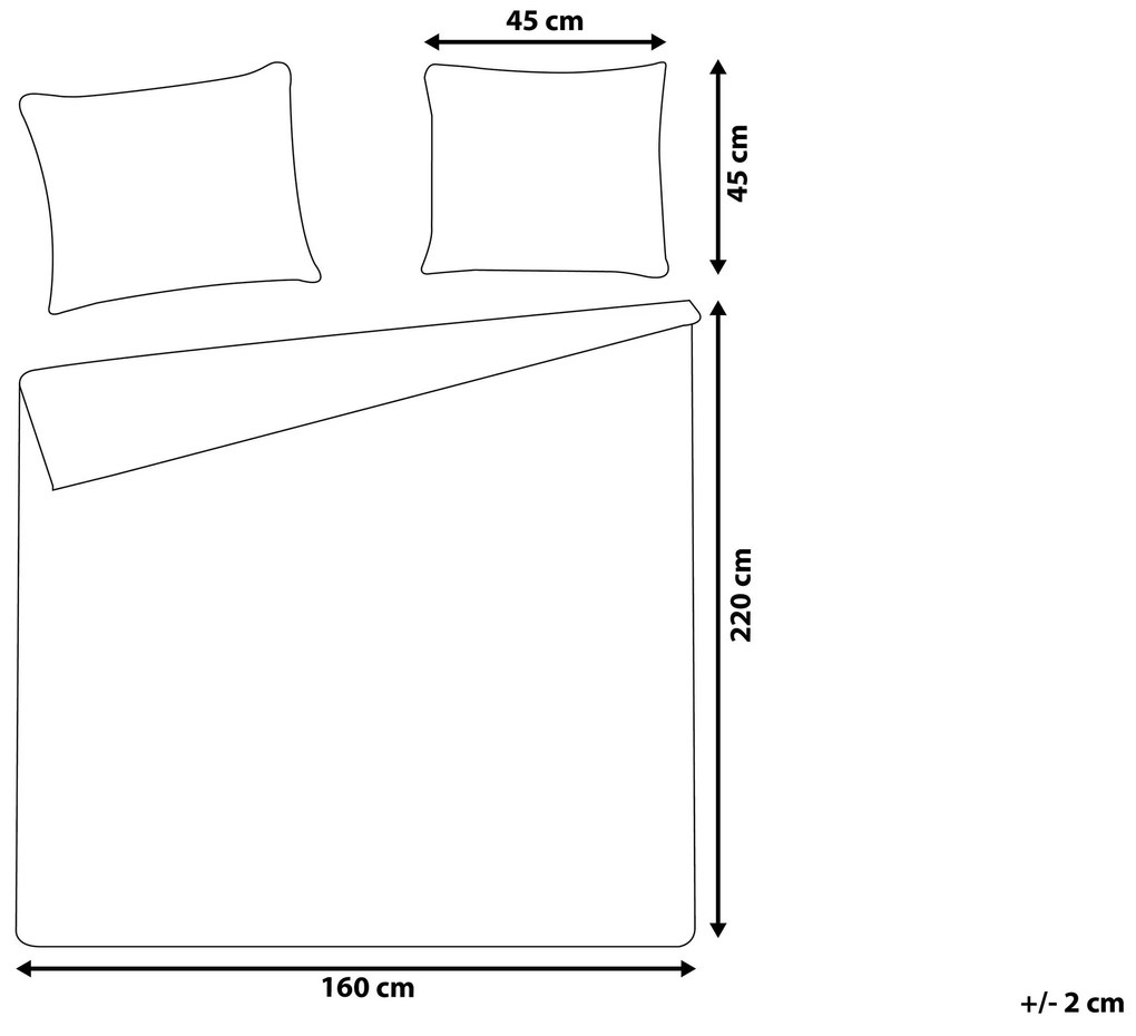 Colcha com relevo e duas almofadas creme 160 x 220 cm RUDKHAN Beliani