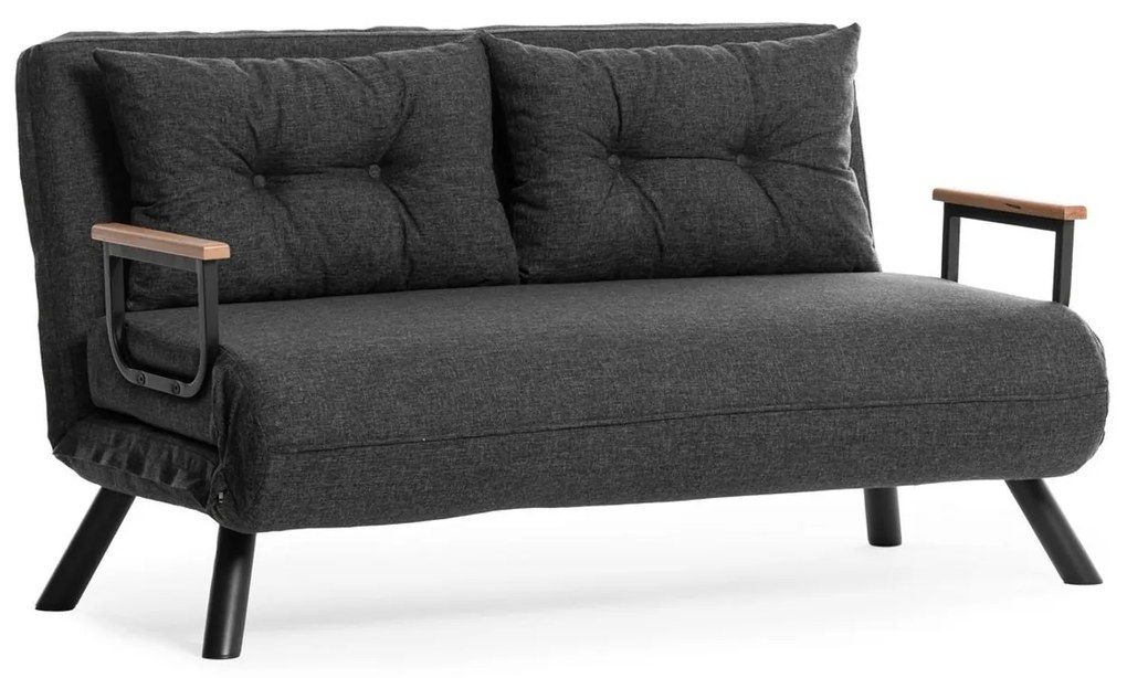 Sofá-Cama 2 Lugares Sando – Cinzento Escuro – 175 cm x 133 cm