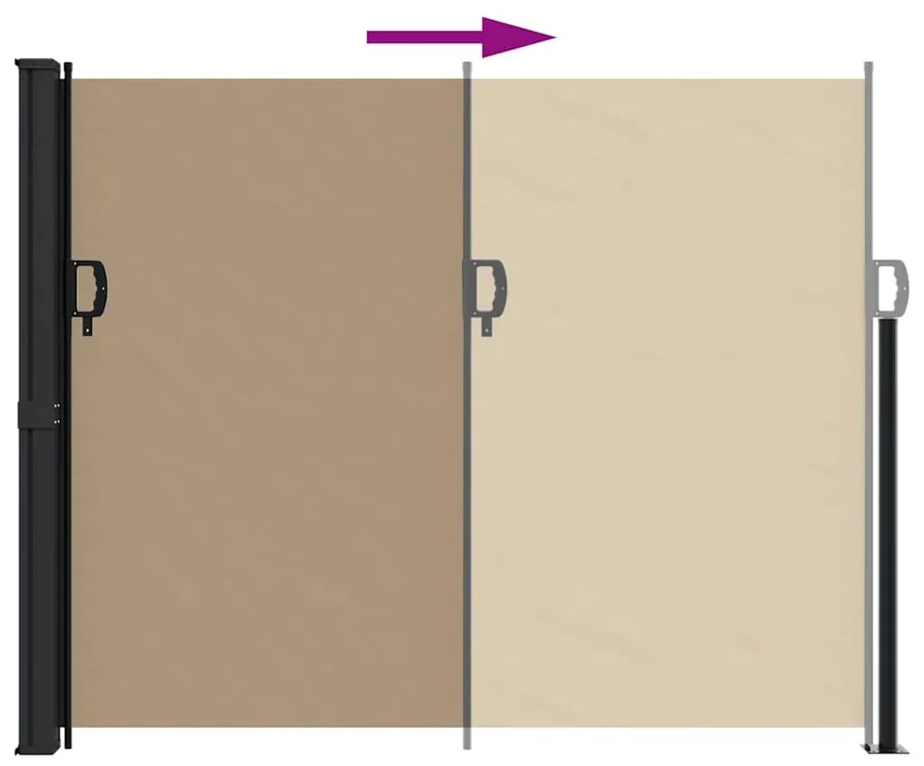 Toldo lateral retrátil 160x300 cm cinzento-acastanhado