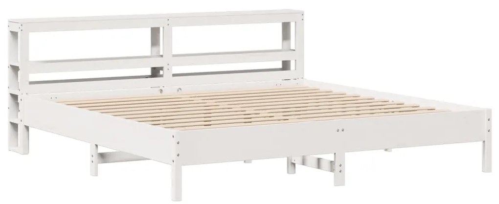 Cama sem colchão 180x200 cm madeira de pinho maciça branco