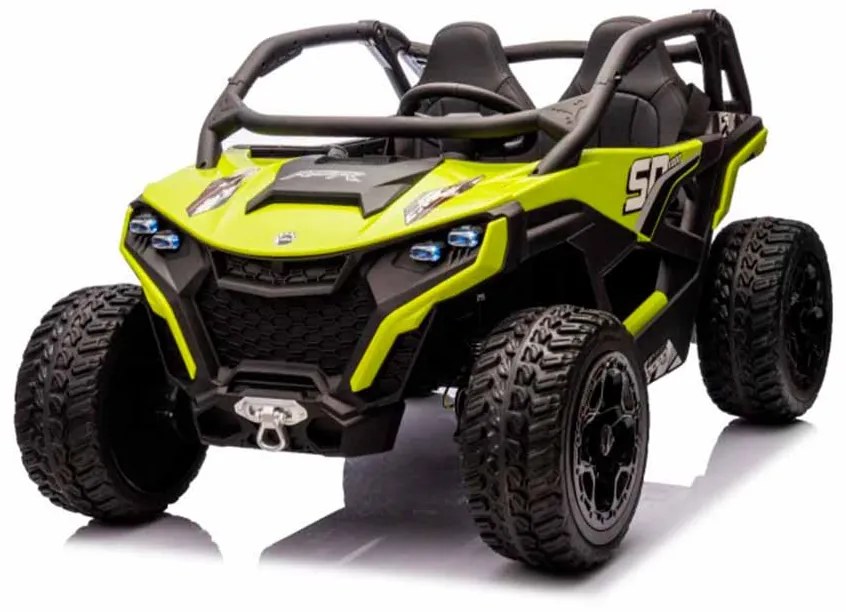 Carro elétrico infantil DRACO 24V 2 Lugares 4x4, Rodas Borracha VERDE