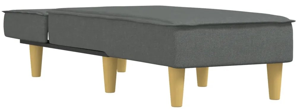 Chaise longue tecido cinzento-escuro