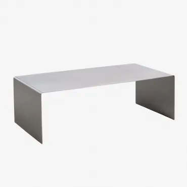 Mesa De Centro Retangular 110x55 Cm Em Aço Inoxidável Rinno Aço Inoxidável - Sklum