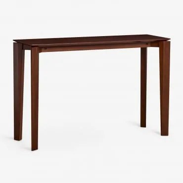Consola De Entrada Retangular 120x40 Cm Em Mdf Com Folheado De Nogueira Tanzânia Castanho Nogal Oscuro - Sklum