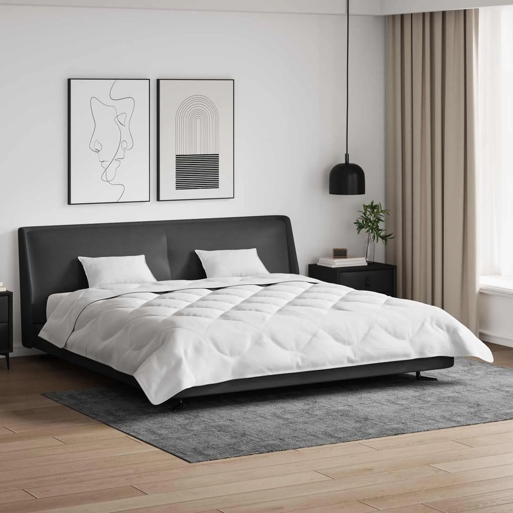 vidaXL Edredão com travesseiro 3 pcs Branco Microfibra