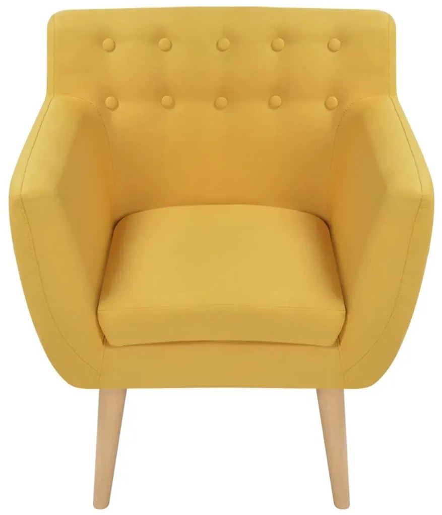 Poltrona em tecido amarelo