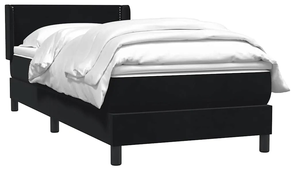 Cama box spring com colchão 90x210 cm veludo preto