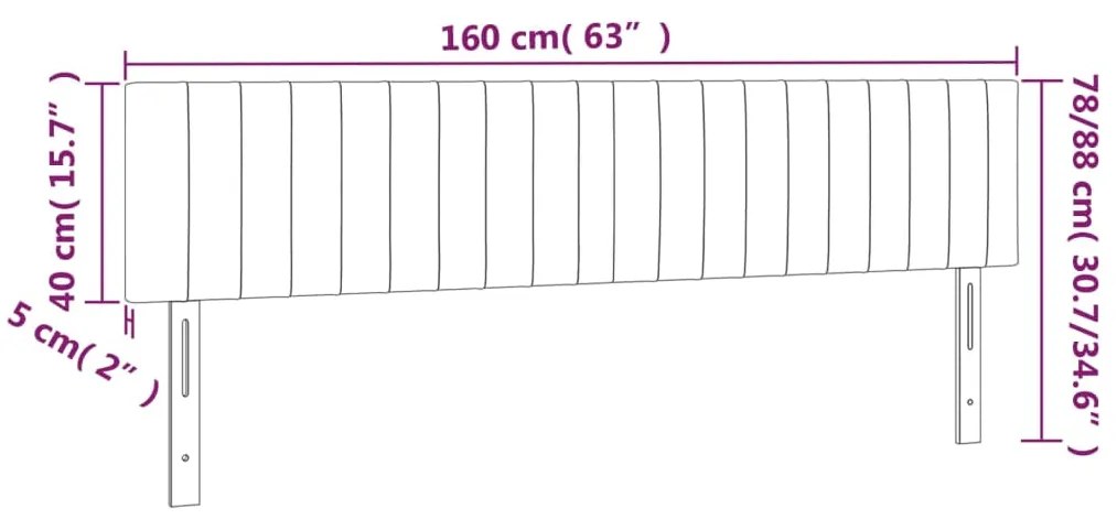 Cabeceira de cama 2 pcs veludo 80x5x78/88 cm cinzento-claro