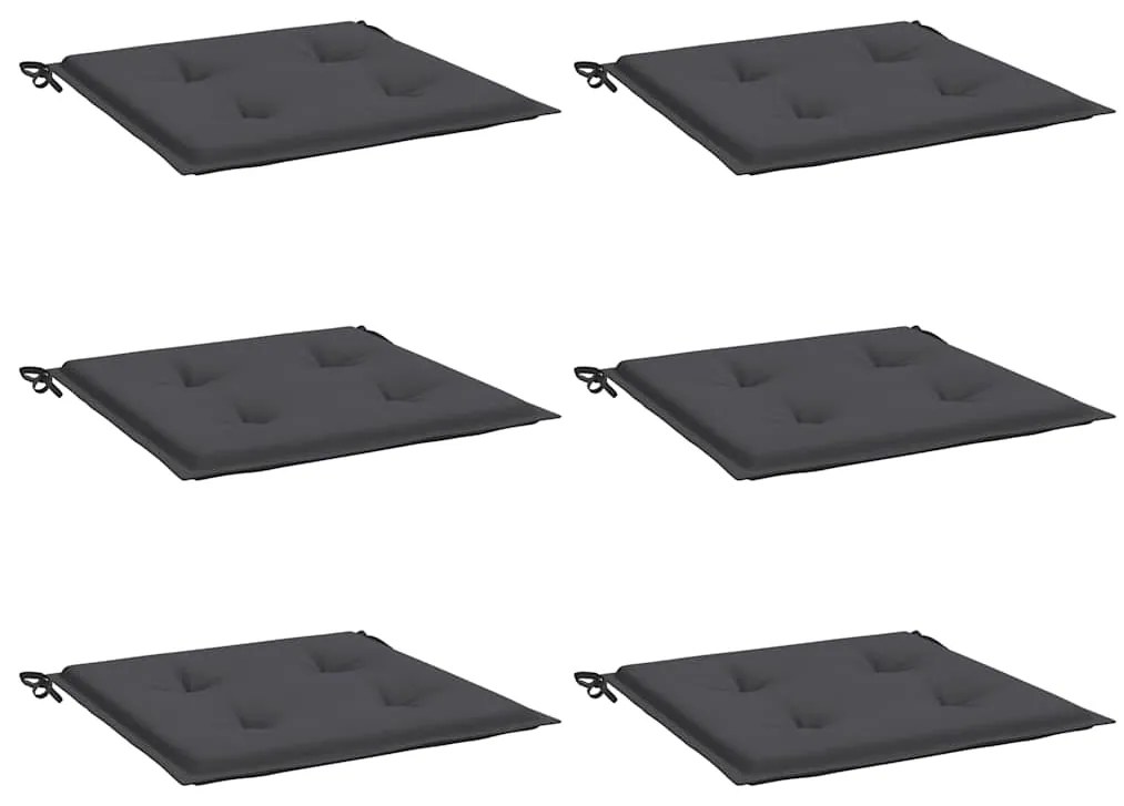 Almofadões p/ cadeiras jardim 6pcs 40x40x4 cm oxford antracite