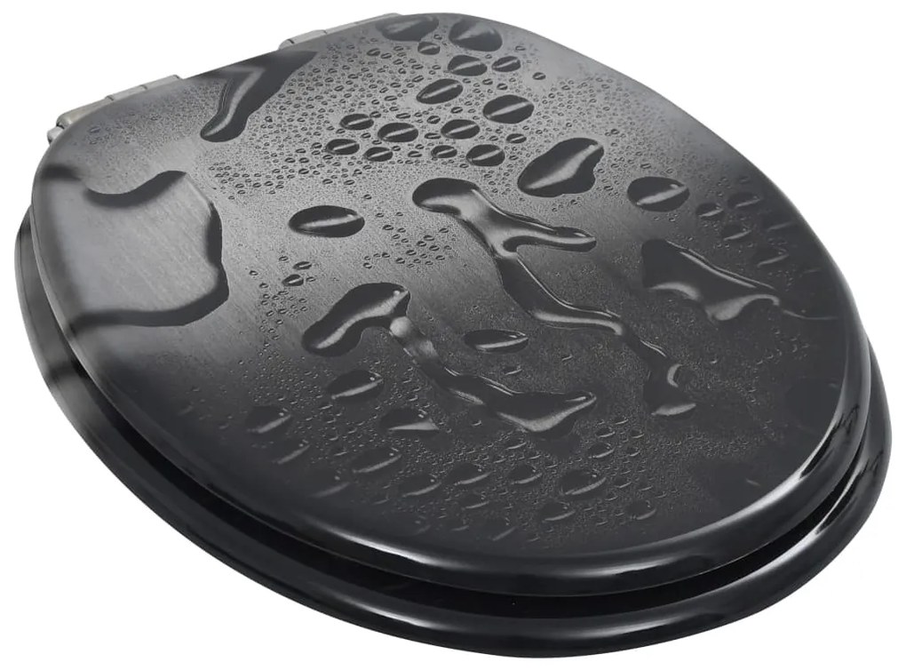 Assentos sanita 2 pcs c/ tampas fecho suave MDF design gotas