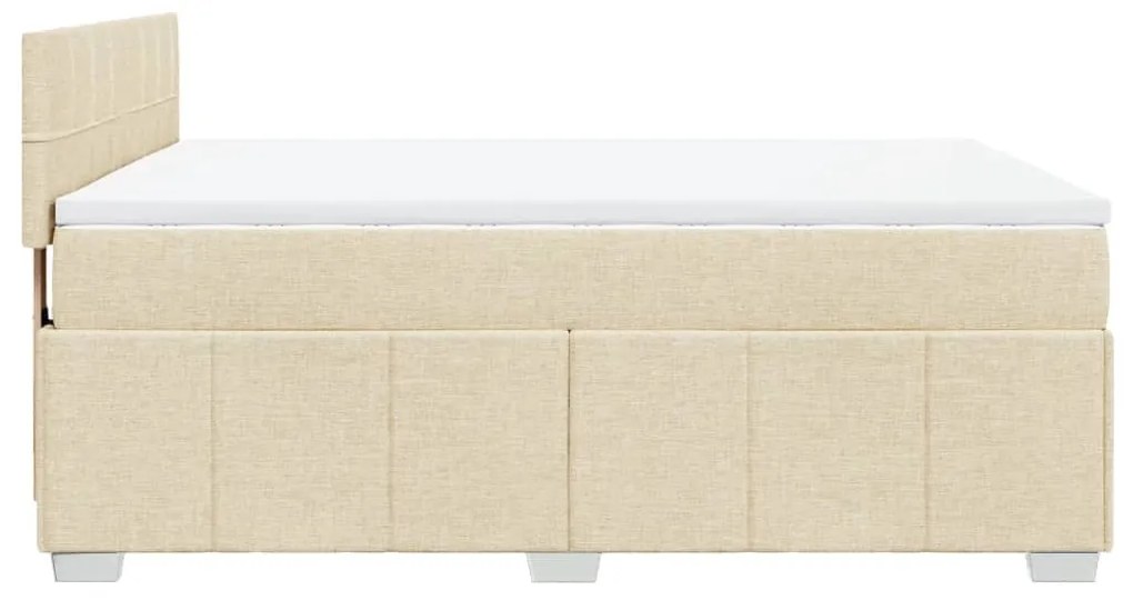 Cama com molas/colchão 140x200 cm tecido cor creme