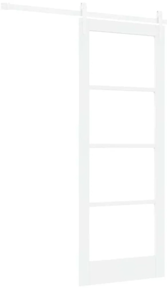 Porta Deslizante com Conjunto de Hardware Branca 78x202 cm Madeira Sól