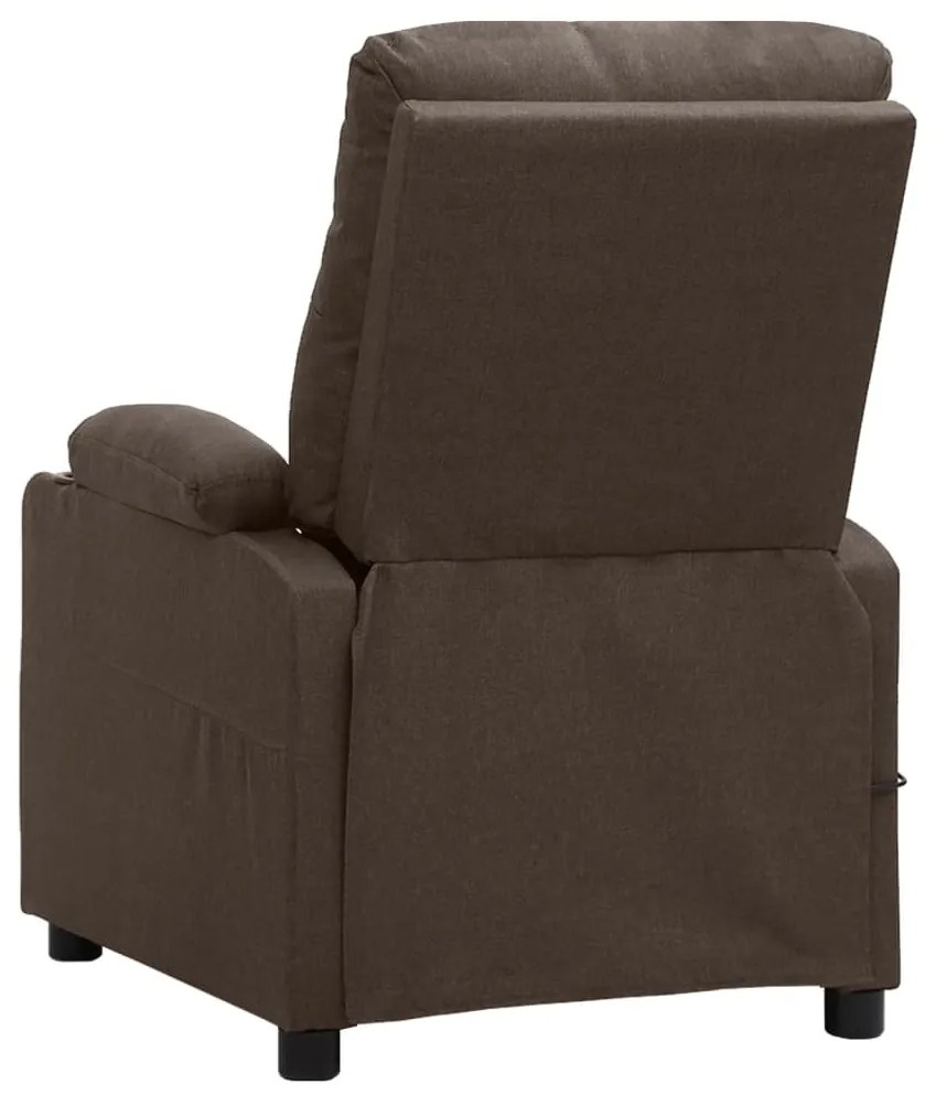 Poltrona de massagens elétrica reclinável tecido castanho