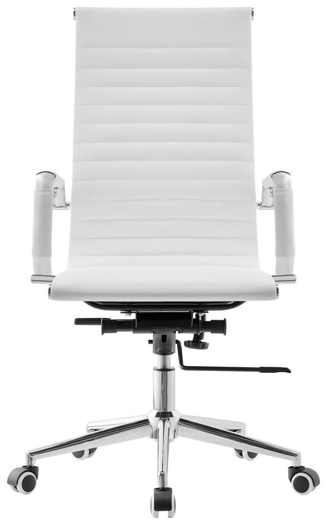 Cadeira de escritório KIEV, executivo, pele sintética branca.
