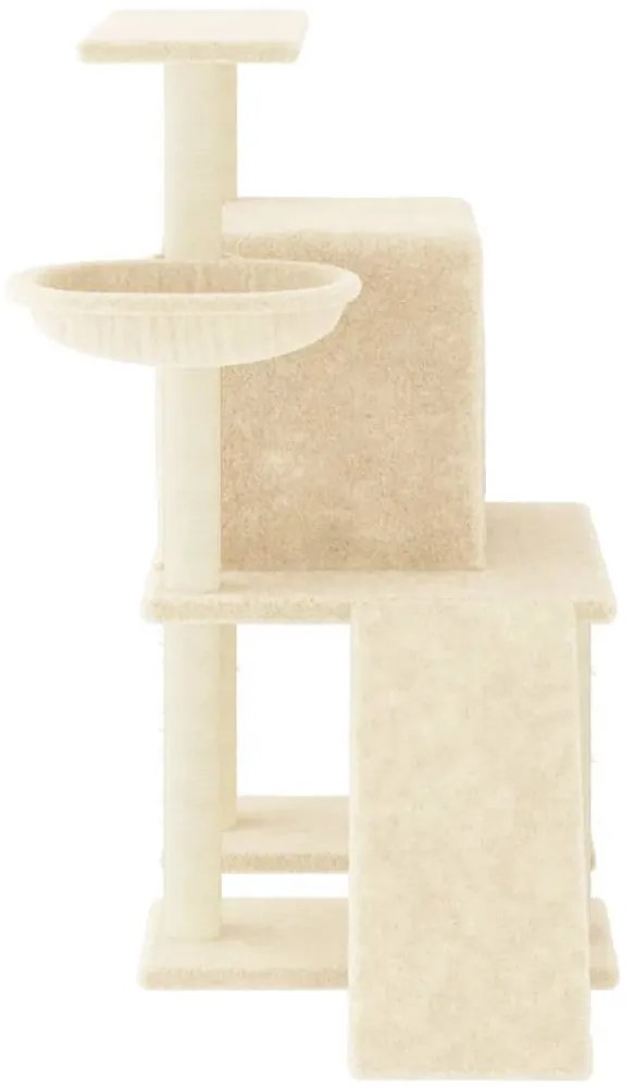 Árvore para gatos c/ postes arranhadores sisal 96,5 cm creme