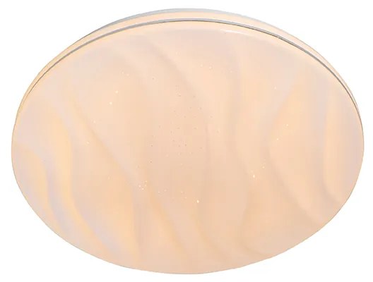 Luminária de teto branco 38 cm incl. LED com controle remoto - Damla Moderno