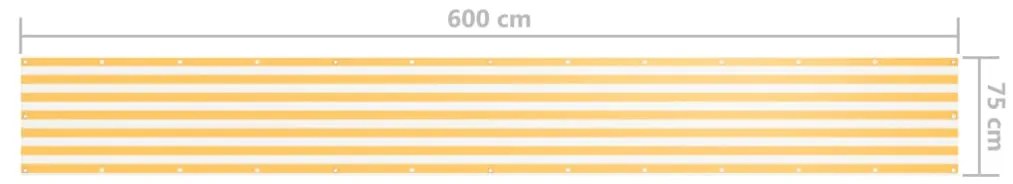 Tela de varanda 75x600 cm tecido Oxford branco e amarelo
