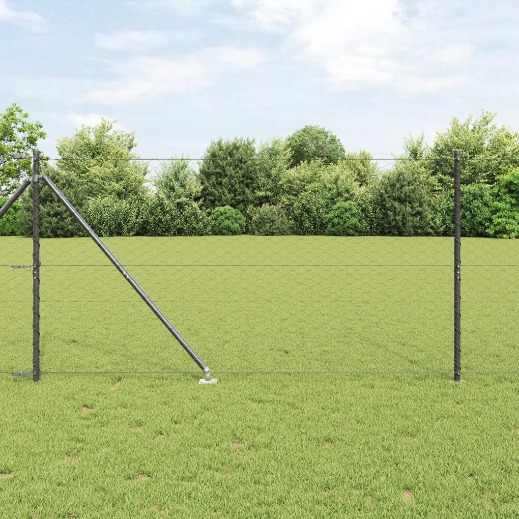Cerca Hexagonal vidaXL Cinza 1,2x10 m Aço