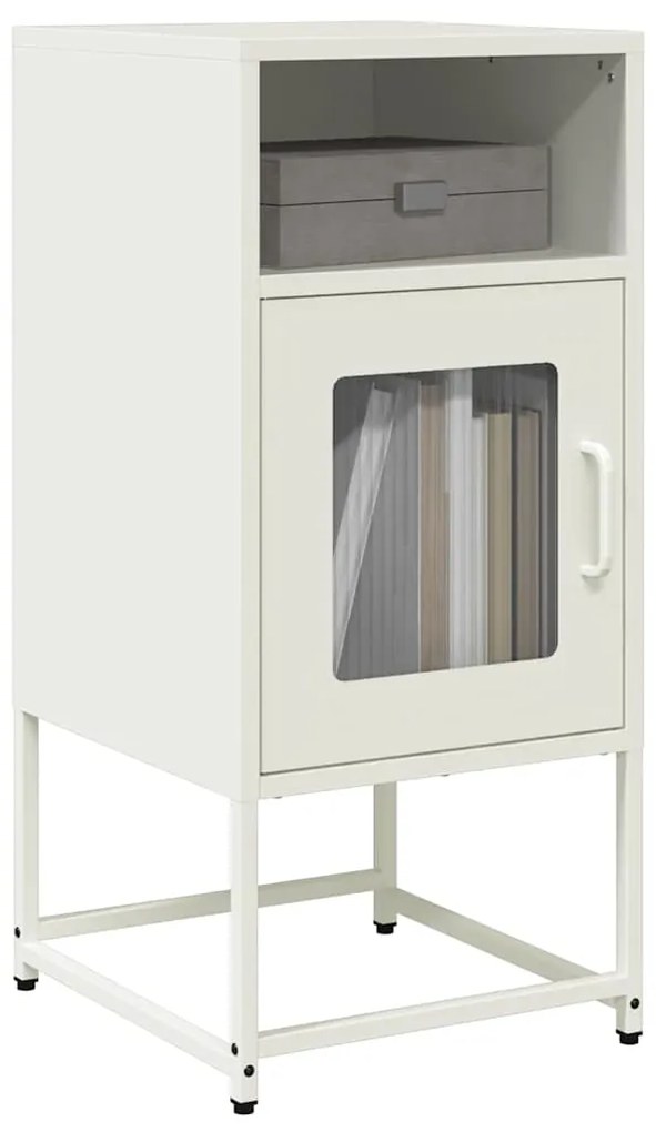 Mesa de cabeceira 36x39x78 cm aço laminado a frio branco